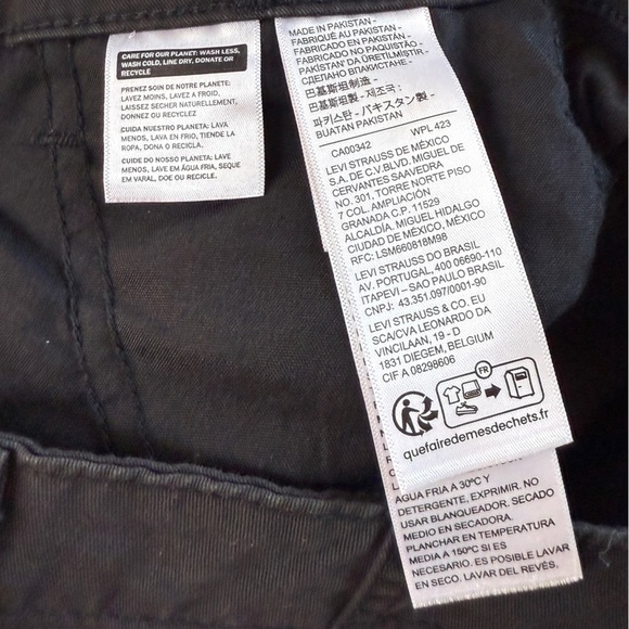 Levi’s 94 Baggy Cargo Pants Black Wide Leg Women’s 27 Cotton 90s - Picture 14 of 14